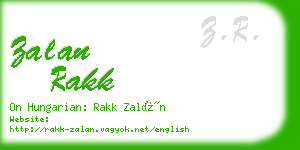 zalan rakk business card